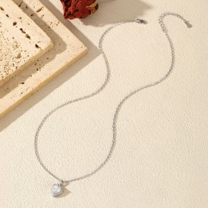 925 Sterling Silver 1Ct Heart Halo Moissanite Pendant Necklace 110300026 925 Sterling Silver 1Ct Heart Halo Moissanite Pendant Necklace 110300026