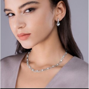 925 Sterling Silver 0.3Ct Moissanite Paperclip Chain Necklace 110300033 925 Sterling Silver 0.3Ct Moissanite Paperclip Chain Necklace 110300033