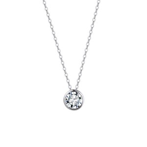 925 Sterling Silver Bezel Set 1Ct 2Ct Moissanite Necklace 110300038