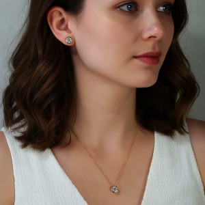 925 Sterling Silver Bezel Set 1Ct 2Ct Moissanite Necklace 110300038