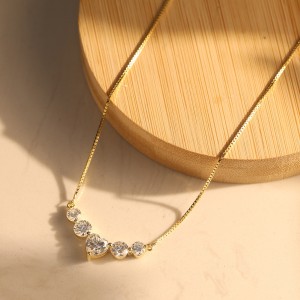 925 Sterling Silver Moissanite Heart Smile Necklace 110300039