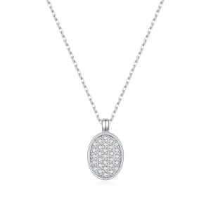 Wholesale 925 Sterling Silver Moissanite Oval Pendant Necklace 110300042 Wholesale 925 Sterling Silver Moissanite Oval Pendant Necklace 110300042