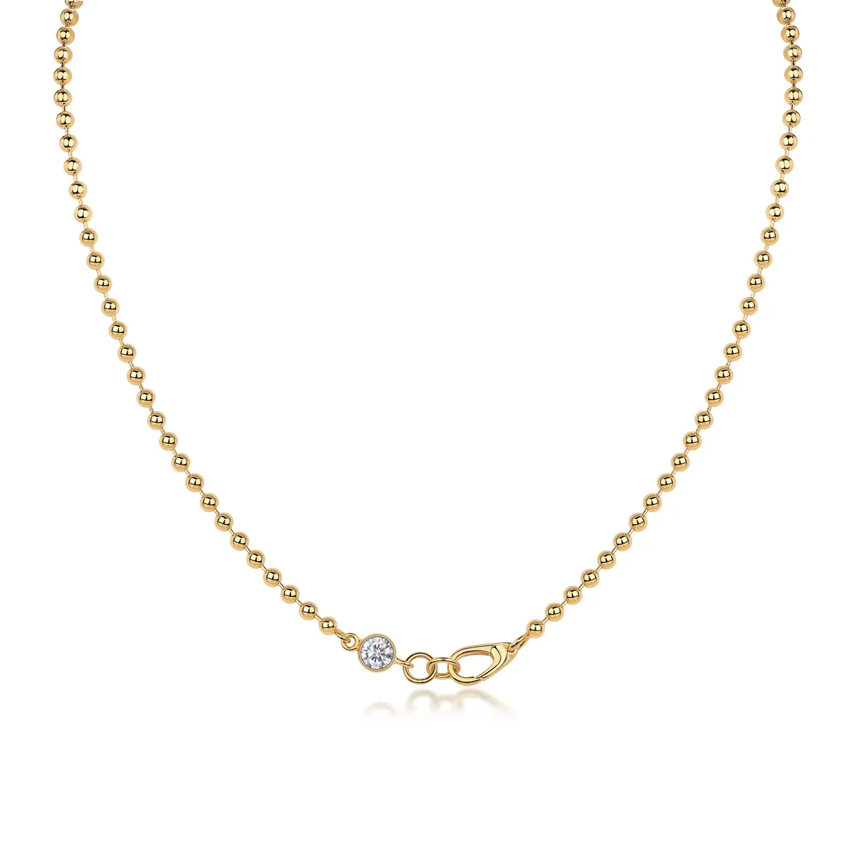 Wholesale 925 Sterling Silver 0.5ct Moissanite Beaded Chain Necklace 110300045 Wholesale 925 Sterling Silver 0.5ct Moissanite Beaded Chain Necklace 110300045
