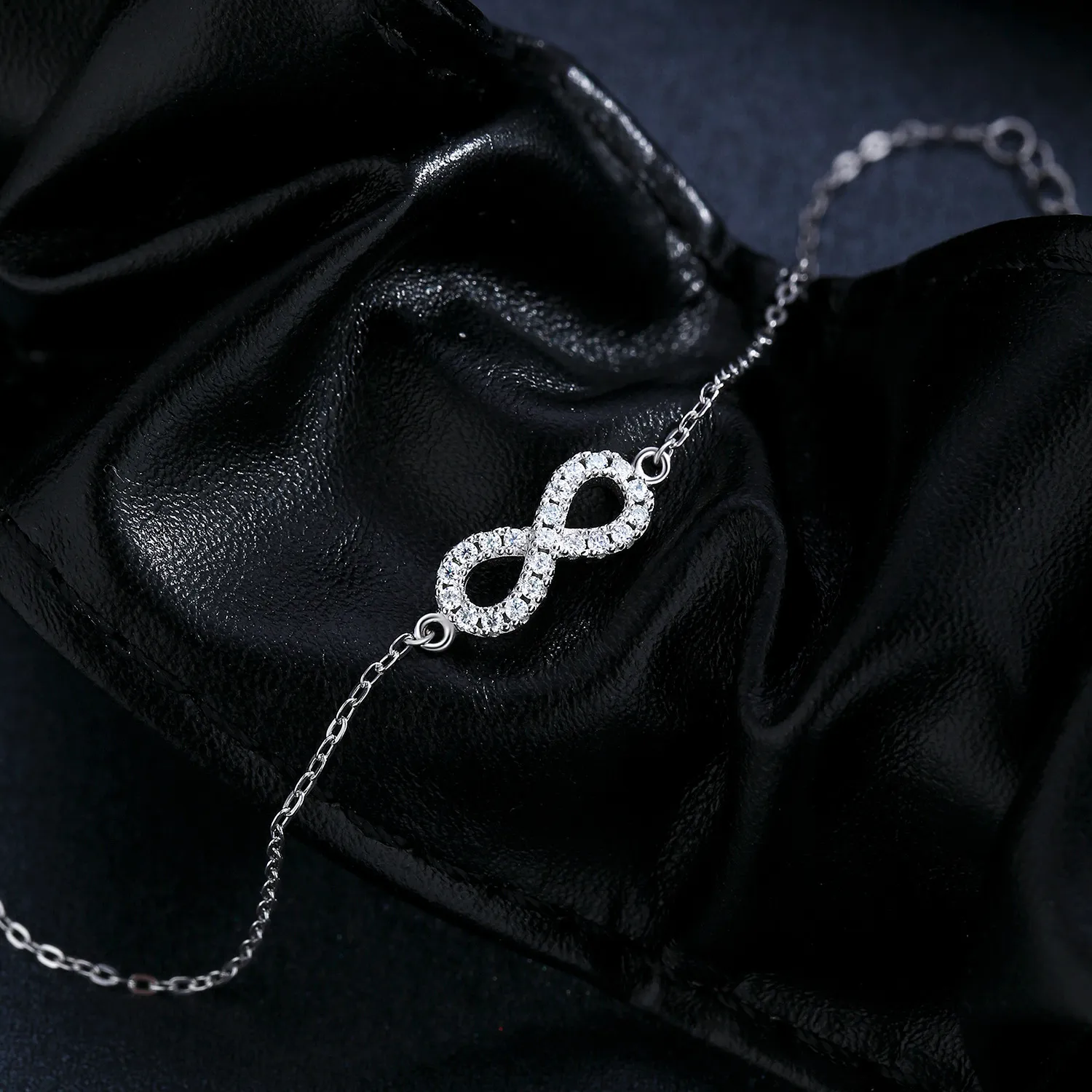 925 Sterling Silver Moissanite Infinity Bracelet 110400008 - image2