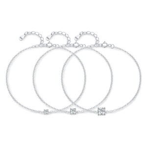 925 Sterling Silver Moissanite Stone Bracelet 110400014