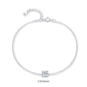 925 Sterling Silver Moissanite Stone Bracelet 110400014