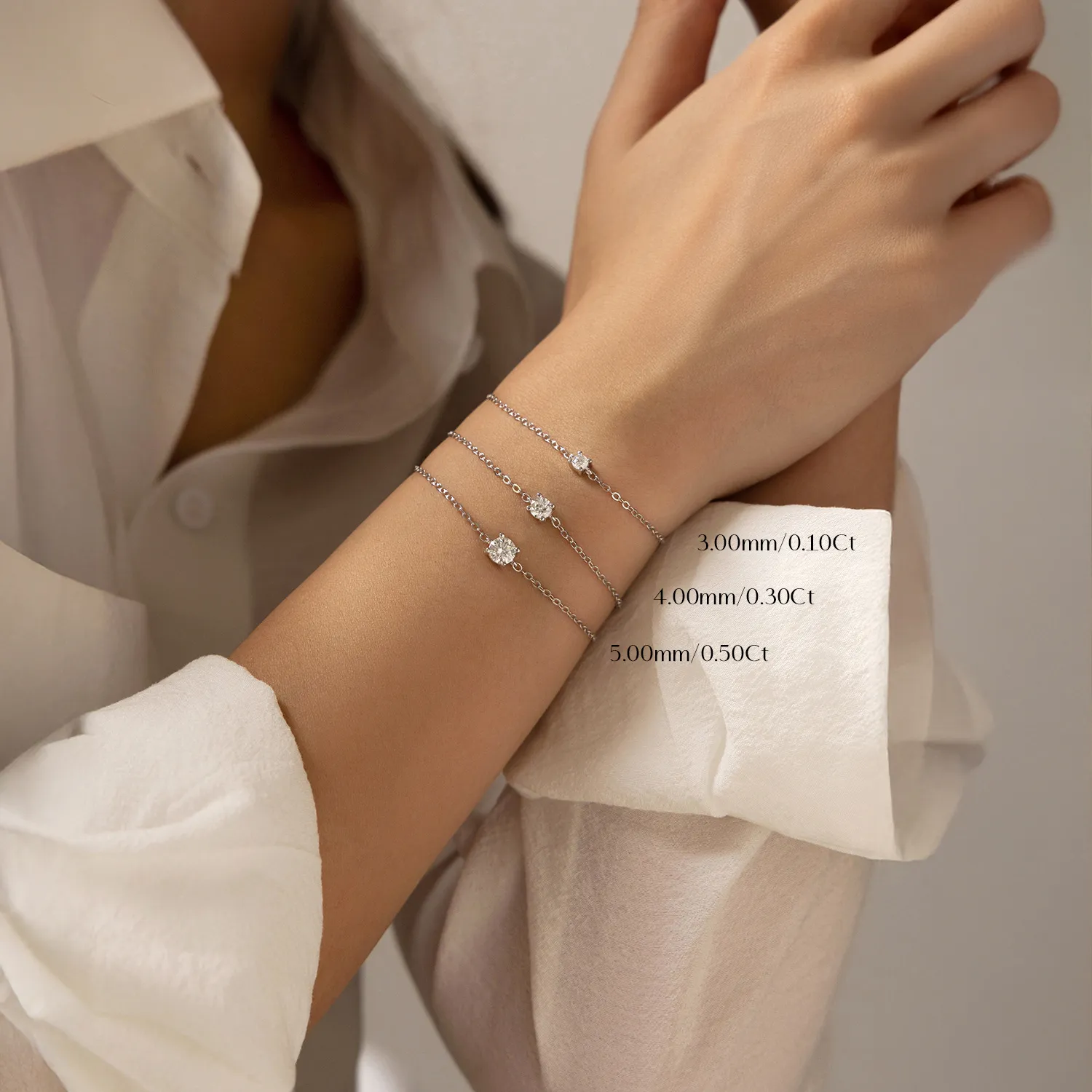 925 Sterling Silver Moissanite Stone Bracelet 110400014 - image1