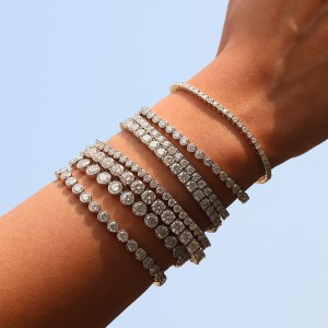 925 Sterling Silver 3/4/5mm Moissanite Bubble Tennis Bracelet 110400019