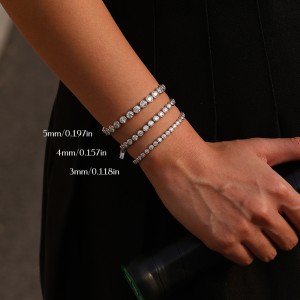 925 Sterling Silver 3/4/5mm Moissanite Bubble Tennis Bracelet 110400019