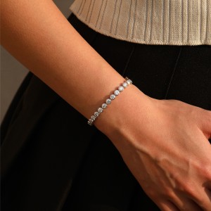 925 Sterling Silver 3/4/5mm Moissanite Bubble Tennis Bracelet 110400019