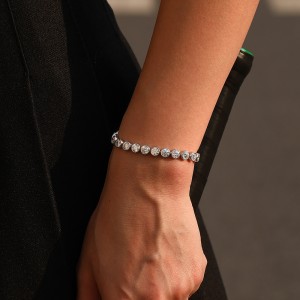 925 Sterling Silver 3/4/5mm Moissanite Bubble Tennis Bracelet 110400019