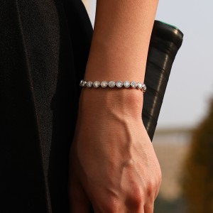 925 Sterling Silver 3/4/5mm Moissanite Bubble Tennis Bracelet 110400019
