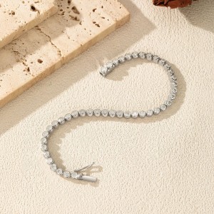 925 Sterling Silver 3/4/5mm Moissanite Bubble Tennis Bracelet 110400019