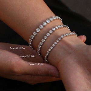 925 Sterling Silver 3/4/5mm Moissanite Bubble Tennis Bracelet 110400019