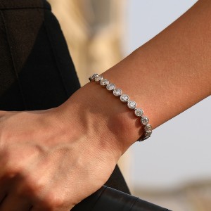 925 Sterling Silver 3/4/5mm Moissanite Bubble Tennis Bracelet 110400019