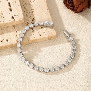 925 Sterling Silver 3/4/5mm Moissanite Bubble Tennis Bracelet 110400019