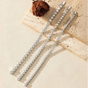 925 Sterling Silver 3/4/5mm Moissanite Bubble Tennis Bracelet 110400019