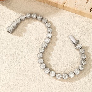 925 Sterling Silver 3/4/5mm Moissanite Bubble Tennis Bracelet 110400019