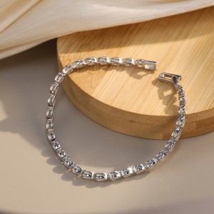 925 Sterling Silver Pear Moissanite Bubble Bracelet 110400021