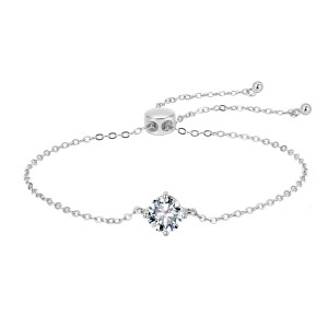 925 Sterling Silver 1Ct Moissanite Adjustable Bracelet 110400023