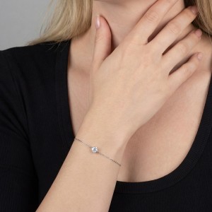 925 Sterling Silver 1Ct Moissanite Adjustable Bracelet 110400023