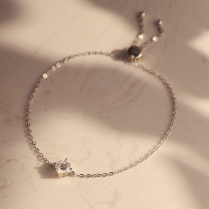 925 Sterling Silver 1Ct Moissanite Adjustable Bracelet 110400023