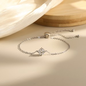 925 Sterling Silver 1Ct Moissanite Adjustable Bracelet 110400023
