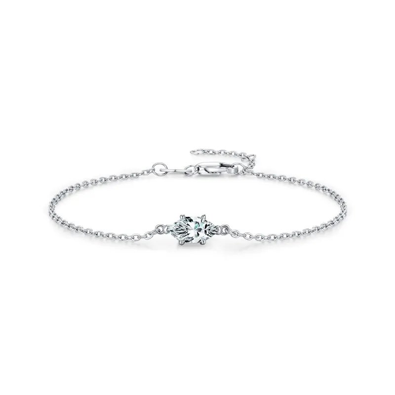 Wholesale 925 Sterling Silver 0.5ct Marquise Moissanite Bracelet 110400025 Wholesale 925 Sterling Silver 0.5ct Marquise Moissanite Bracelet 110400025