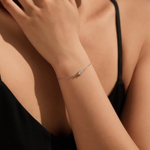 Wholesale 925 Sterling Silver 0.5ct Marquise Moissanite Bracelet 110400025 Wholesale 925 Sterling Silver 0.5ct Marquise Moissanite Bracelet 110400025