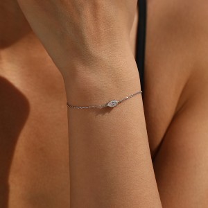 Wholesale 925 Sterling Silver 0.5ct Marquise Moissanite Bracelet 110400025 Wholesale 925 Sterling Silver 0.5ct Marquise Moissanite Bracelet 110400025