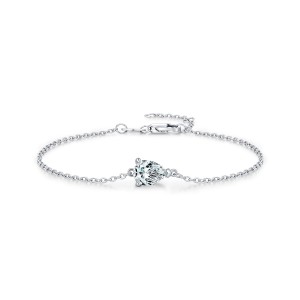 Wholesale 925 Sterling Silver Pear Cut Moissanite Bracelet 110400026 Wholesale 925 Sterling Silver Pear Cut Moissanite Bracelet 110400026