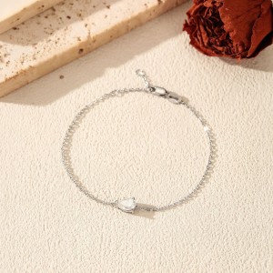 Wholesale 925 Sterling Silver Pear Cut Moissanite Bracelet 110400026 Wholesale 925 Sterling Silver Pear Cut Moissanite Bracelet 110400026