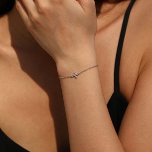 Wholesale 925 Sterling Silver Moissanite Double Cross Bracelet 110400027 Wholesale 925 Sterling Silver Moissanite Double Cross Bracelet 110400027