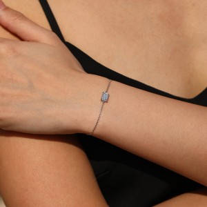 Wholesale 925 Sterling Silver Emerald Cut 1ct Moissanite Bracelet 110400028