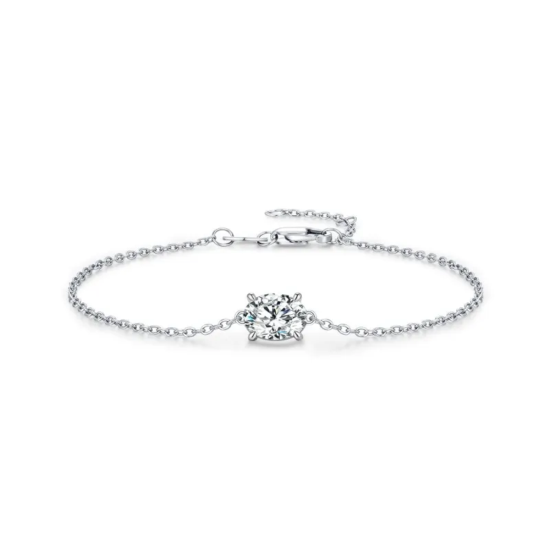 Wholesale 925 Sterling Silver 1 Carat Moissanite Bracelet 110400029