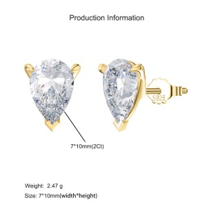 925 Sterling Silver Teardrop Moissanite Jewelry Set 110600001