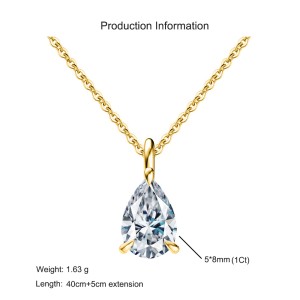 925 Sterling Silver Teardrop Moissanite Jewelry Set 110600001
