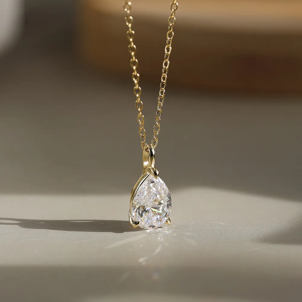 925 Sterling Silver Teardrop Moissanite Jewelry Set 110600001 - image6
