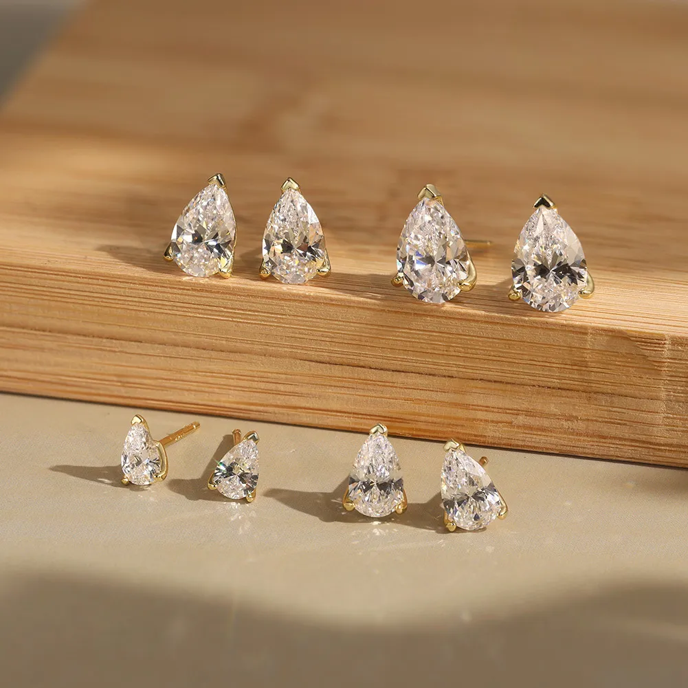 925 Sterling Silver Teardrop Moissanite Jewelry Set 110600001 - image5
