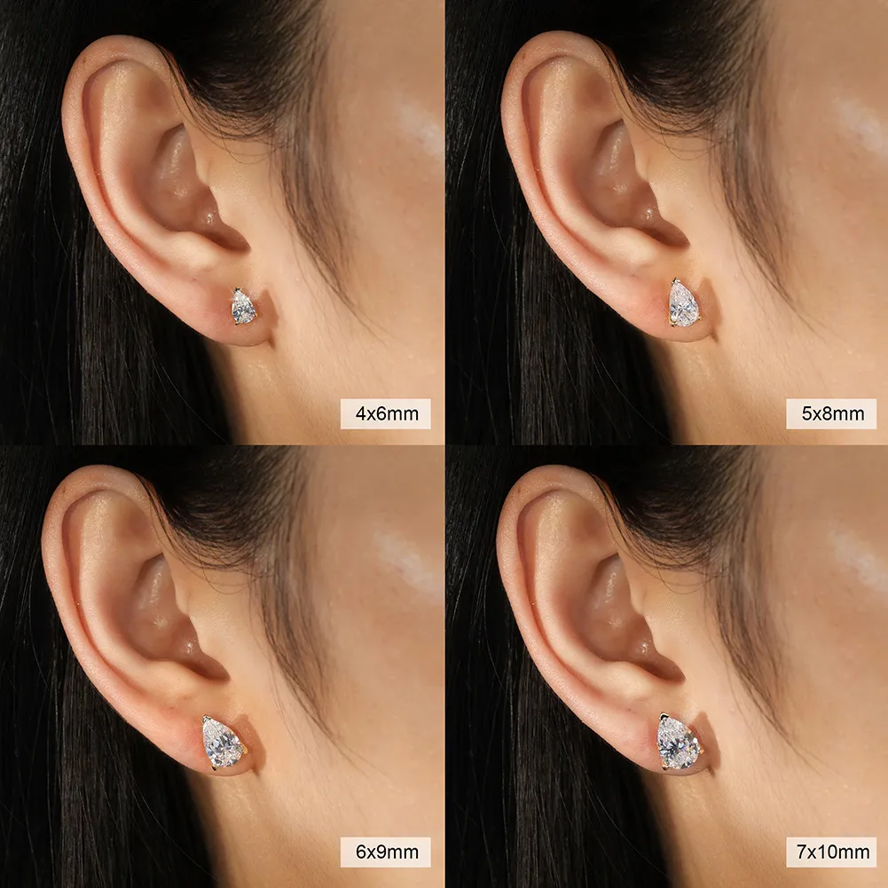925 Sterling Silver Teardrop Moissanite Jewelry Set 110600001 - image6
