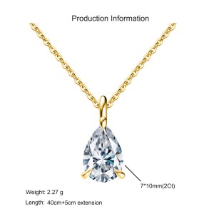 925 Sterling Silver Teardrop Moissanite Jewelry Set 110600001