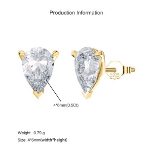 925 Sterling Silver Teardrop Moissanite Jewelry Set 110600001