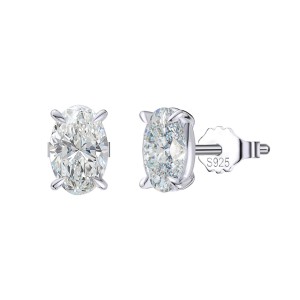 925 Sterling Silver Oval Moissanite Jewelry Set 110600002