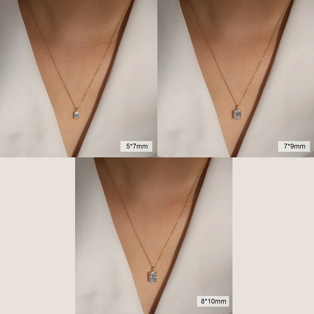 925 Sterling Silver Oval Moissanite Jewelry Set 110600002 - image2