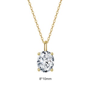 925 Sterling Silver Oval Moissanite Jewelry Set 110600002