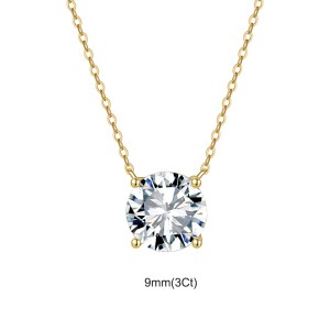 925 Sterling Silver Four Prong Round Moissanite Jewelry Set 110600004