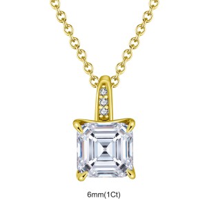 925 Sterling Silver Asscher-Cut Moissanite Jewelry Set 110600005