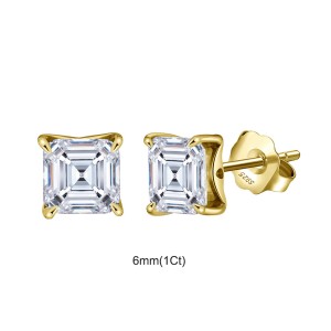 925 Sterling Silver Asscher-Cut Moissanite Jewelry Set 110600005