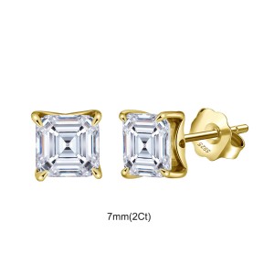 925 Sterling Silver Asscher-Cut Moissanite Jewelry Set 110600005