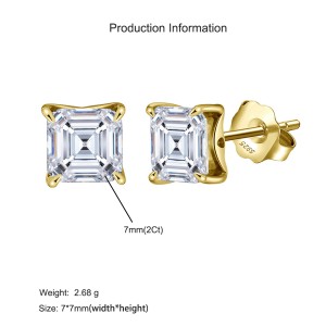 925 Sterling Silver Asscher-Cut Moissanite Jewelry Set 110600005